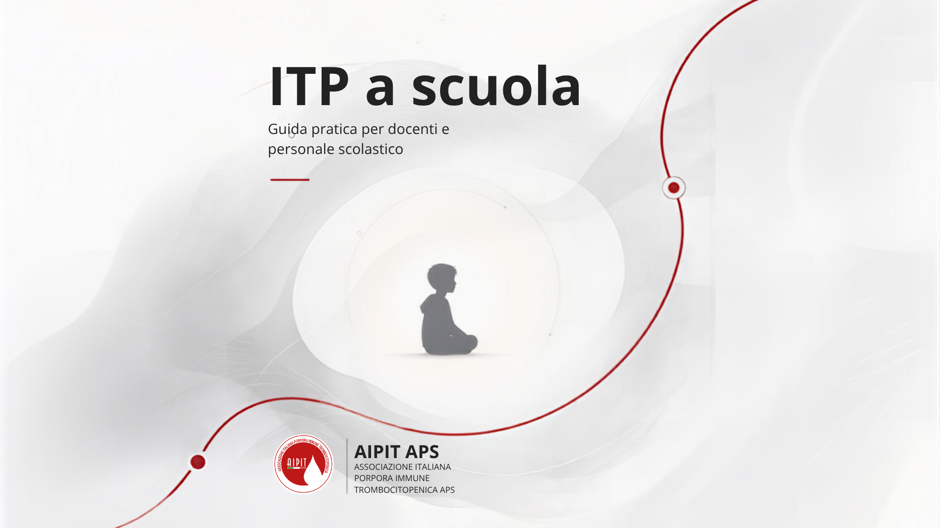 Bambino seduto, guida ITP a scuola AIPIT per insegnanti e famiglie